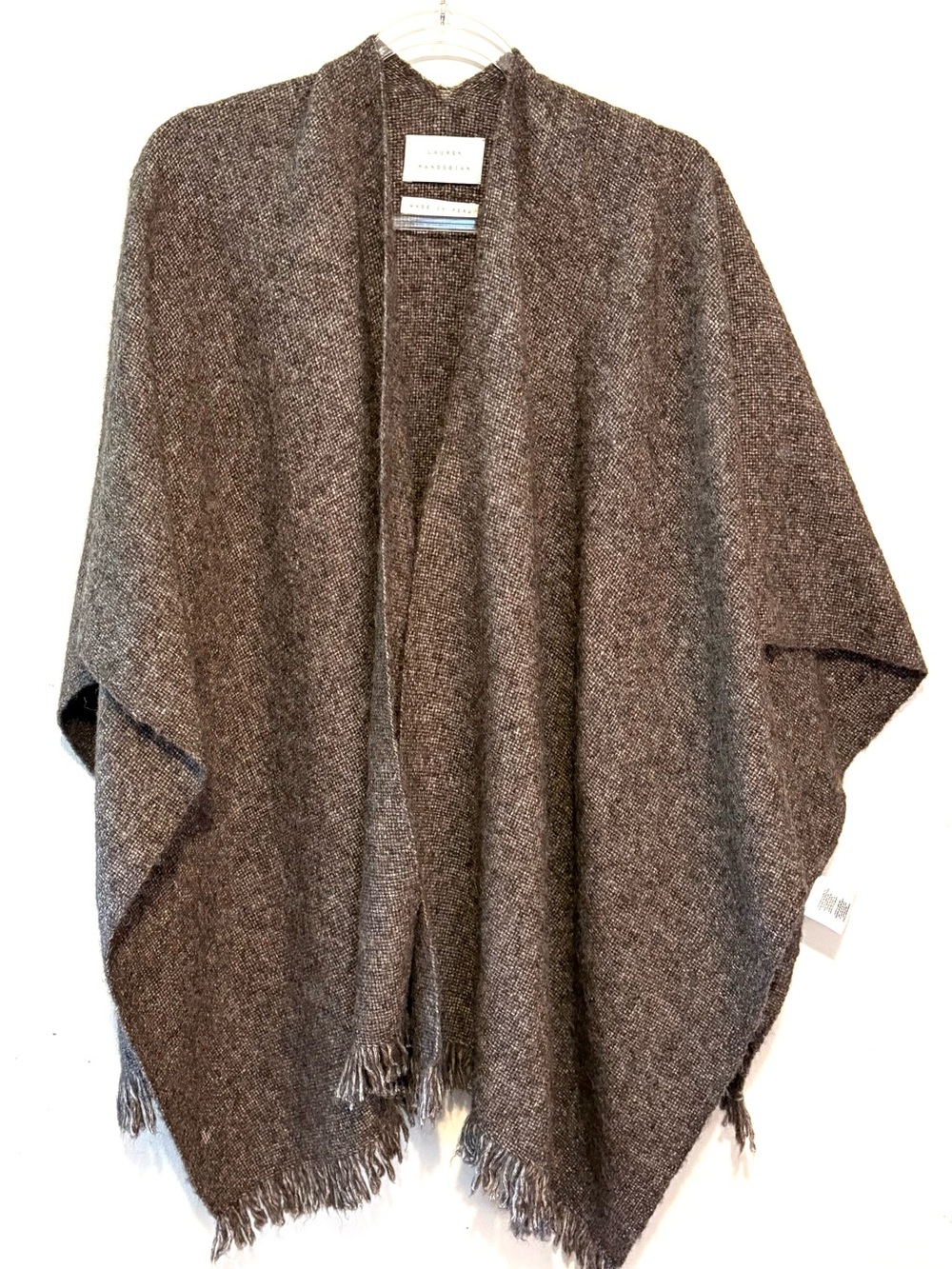 Lauren Manoogian alpaca shawl poncho fringe sweater